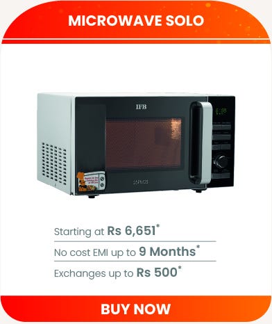 IFB Microwave Solo - Bring home IFB Solo Microwave starting at ₹7,190 only. Avail No Cost EMI up to 6 months.